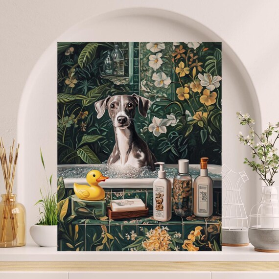 Targa Decorativa Da Parete Simlayton – Cane Levriero Divertente, 20x30 Cm, Vintage, Per Bagno O Scrivania