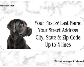 Set of 150 Black Lab Dog Labrador Return Mailing Address Labels Personalized up to 4 lines  1 x 2 5/8