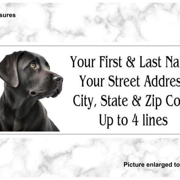 Set of 150 Black Lab Dog Labrador Return Mailing Address Labels Personalized up to 4 lines  1 x 2 5/8