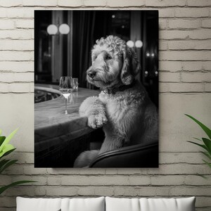 Golden Doodle Dog Alcohol Wall Art, Golden Doodle Print, Kitchen Décor, Dining Room art, Dog Gift, Alcohol Print, Bar Cart Décor #AL3 image 6