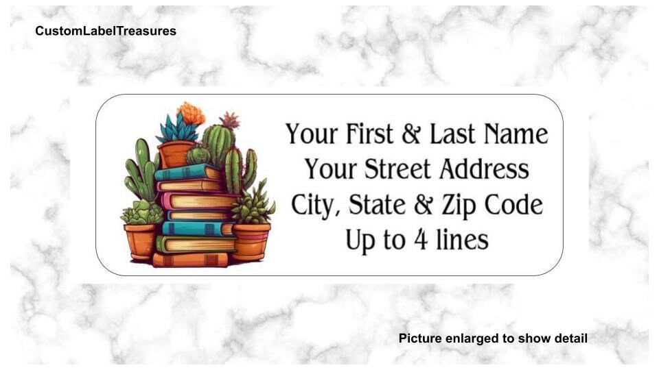 Sunny Cactus Return Address Labels - Set Of 240 Self-Adhesive Personalized Labels