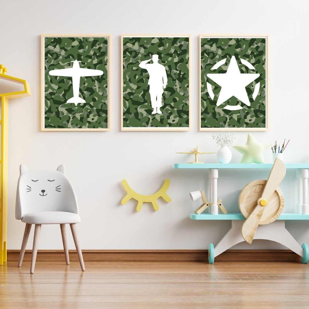 Cool Military Army Soldier Wall Sticker Guns Wall Decal War Industry Boys Bedroo