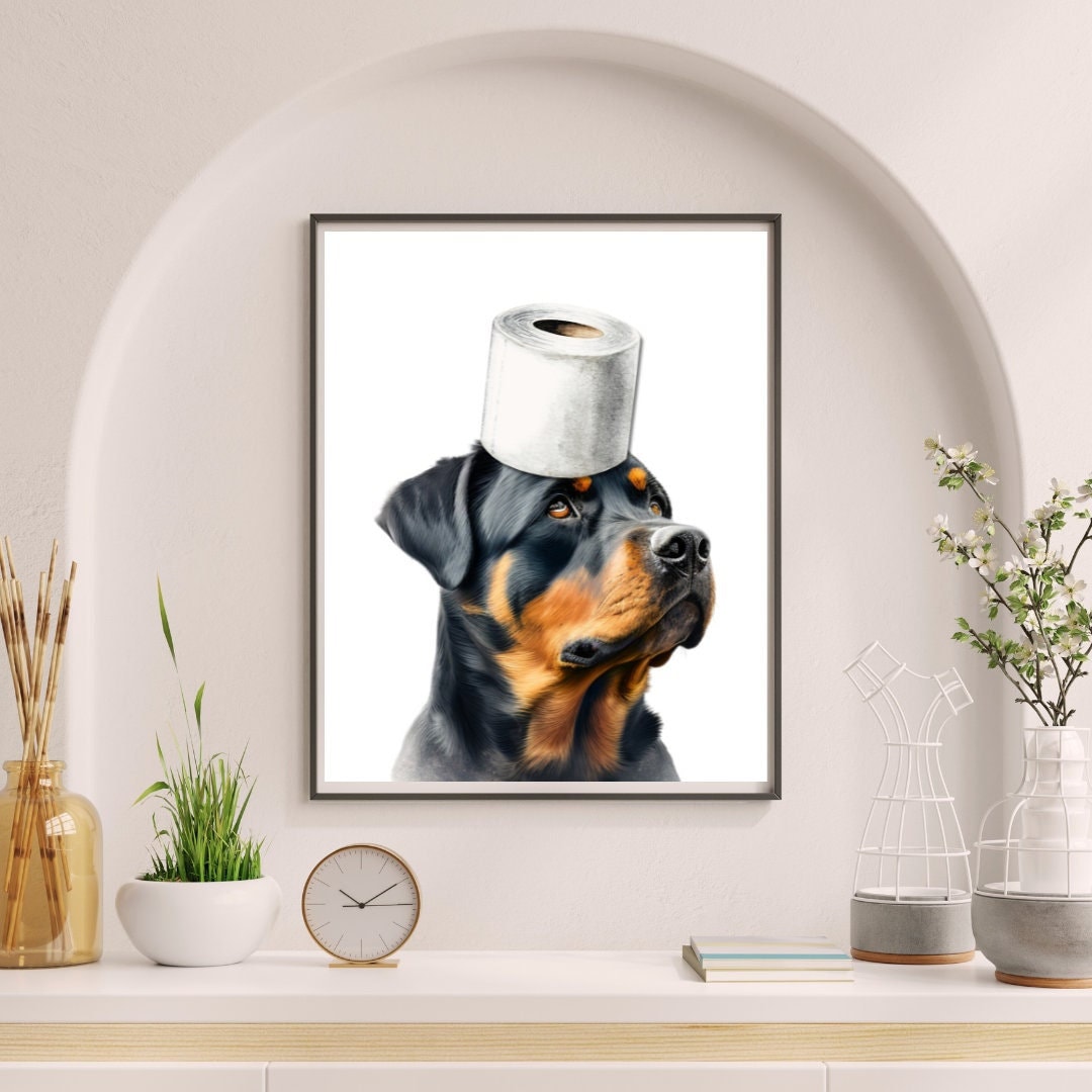Rottweiler - Targa in metallo vintage per bagno, decorazione