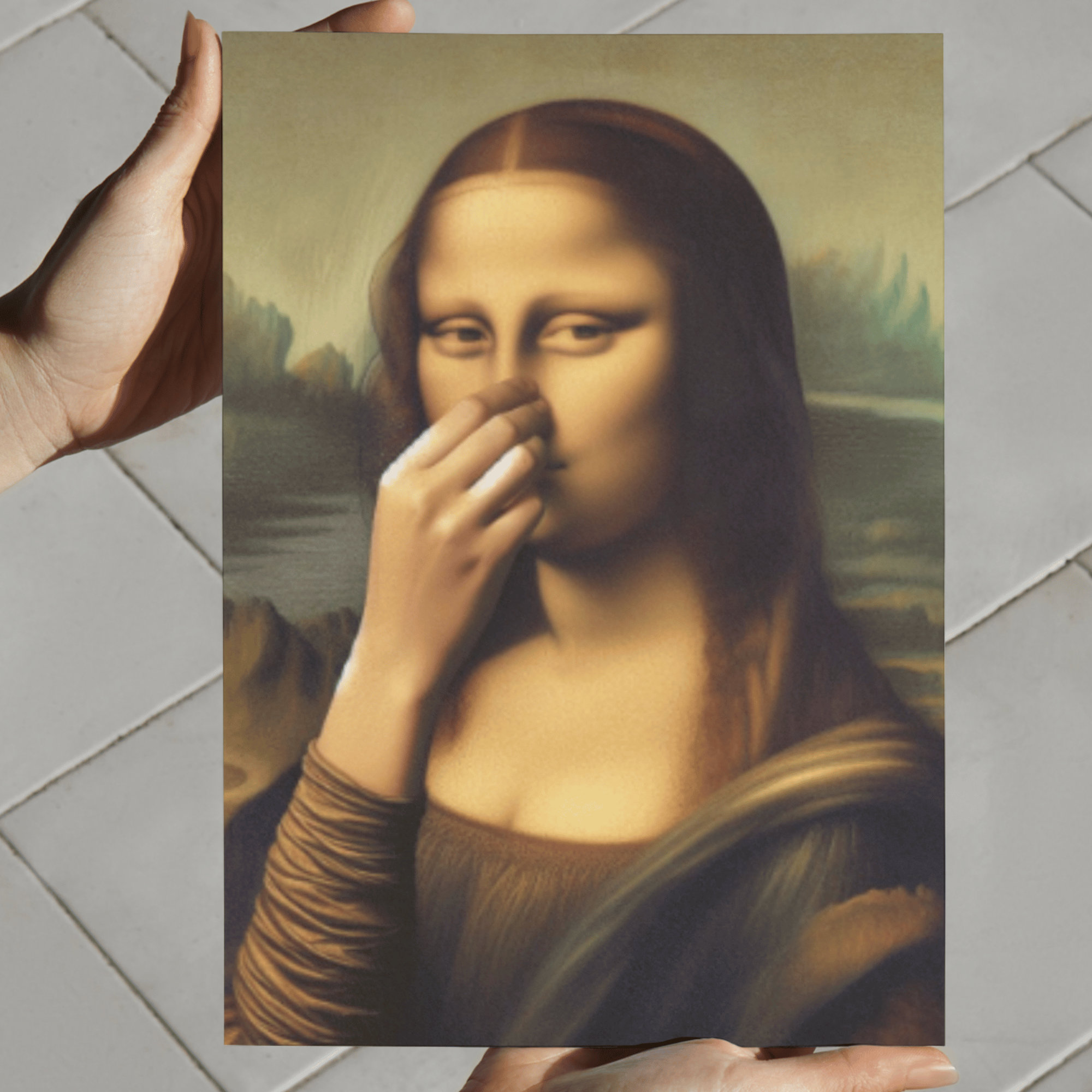 Poster Mona Lisa - Leonardo da Vinci Geïnspireerd - Moderne Kunst