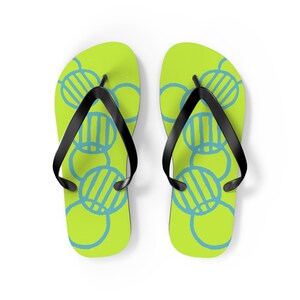 Grate Things Chartreuse Flip Flops Beachwear and Swimwear Vacation Sandals Swim Sandals