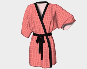 Eetstokjes Kimono Badjas Koraal Voor Strand En Nachtkleding I