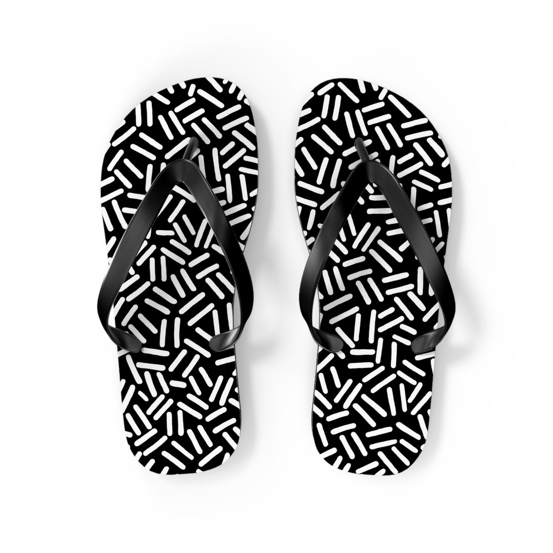 Equality Black and White Flip Flops Beachwear Swim Flip Flops Vacation ...