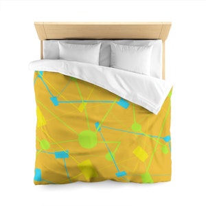 The Plot Thickens Contemporary Duvet Cover, Playful and Stylish Bedding, Bedspread Bed quilt Duvet Comforter Anniversary Gift Cover