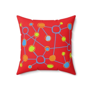 Verloren in Räumen Zeitgenössisches Design Akzent Quadrat Dekokissen für Couch futuristisches und stilvolles buntes Wohnkultur, Toss Sofa Geschenkkissen