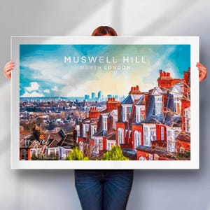 London poster , Muswell Hill print ,North London travel art poster , Special place gift