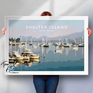 Shelter Island New York Travel Poster: Coastal Art Print
