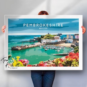 Pembrokeshire Poster , Wales print , Pembrokeshire print , Wales travel Poster , Pembrokeshire travel poster , special place gift