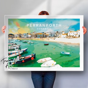 Cornwall Print, Perranporth Poster, Cornwall Reise Poster, Perranporth Wandkunst, Perranporth Druck, besonderes Platz Geschenk