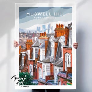 Muswell Hill print , North London travel print , London Wall Hanging , London poster , Wall Décor , travel poster, Special place gift