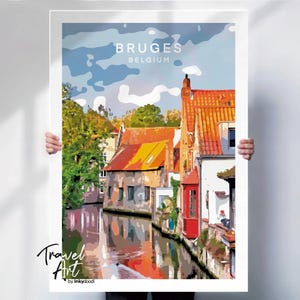 Belgium Bruges Travel Poster - Wall Art Print for Your Home or Office - Travel Prints
