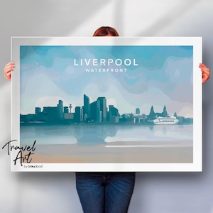 Liverpool Waterfront Print - Retro Travel Poster