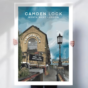 Camden Lock Poster - London Travel Art Print - Wall Decor - Special Place Gift - Travel Prints
