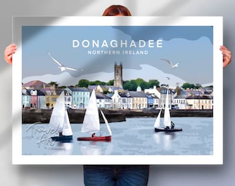 Impresión de Donaghadee, cartel de viaje de Irlanda del Norte, cartel de navegación, impresión de navegación, regalo de lugar especial