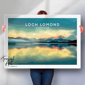 Loch Lomond Travel Poster - Scottish Highlands Print - Scotland Gift - travel prints