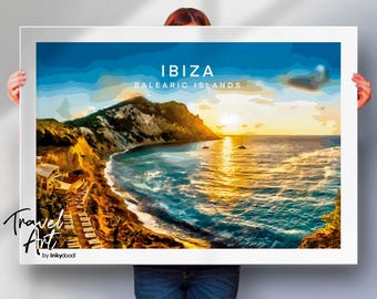 Ibiza Travel Poster - Spain Island Wall Art Print