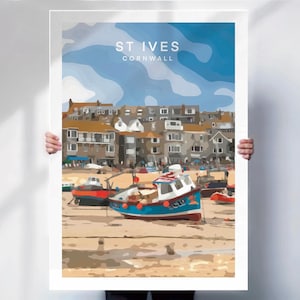 Cornwall Poster , St Ives print , Cornwall travel Poster , St Ives wall art , St Ives travel print , St Ives poster, special place gift