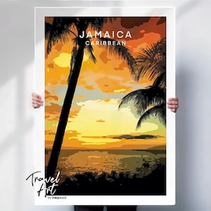 Jamaica Print - Caribbean Travel Poster for Tropical Beach Wall Decor - Special Place Gift