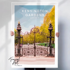 London travel print , Kensington Gardens print , London poster , travel art print , special place gift.