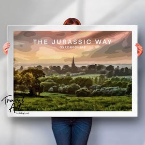Oxfordshire Travel print , The Jurassic Way print , Oxfordshire wall art ,  Abingdon travel poster , travel print , special place gift