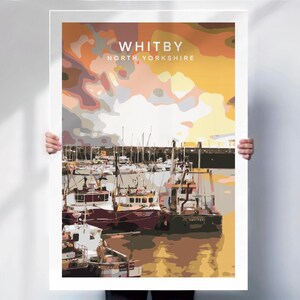 Whitby poster , Whitby print , Yorkshire poster , Yorkshire print , travel poster , travel print, special place gift