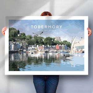 Isle of Mull Travel Print - Tobermory poster - Scottish wall art
