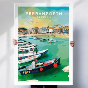 Cornwall Travel Print - Perranporth Wall Art - Travel Prints