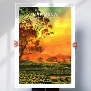South Australia travel print , Barossa art print  , Wine region print , Barossa  travel print , retro travel poster , wine lover gift