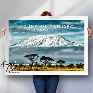 Kilimanjaro Poster - Tanzania Print - Mountain Climbing Gift