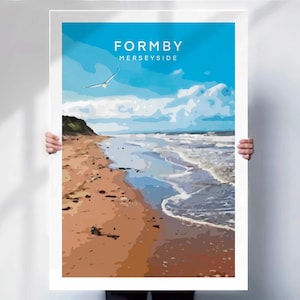Formby Reise Poster Küsten Kunstdruck Merseyside Beach Wall Decor