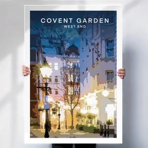 Covent Garden Travel Poster - Wall Art Print for Home Decor - Special Gift for a Special Place - Travel Prints