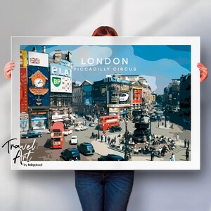 London Poster - Piccadilly Circus Print - City Wall Art - Special Place Gift