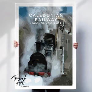 Caledonian Railway Locomotive CR 419 Travel Art Print - Wall Hanging Home Decor - Special Gift for Train Enthusiasts - Travel Prints