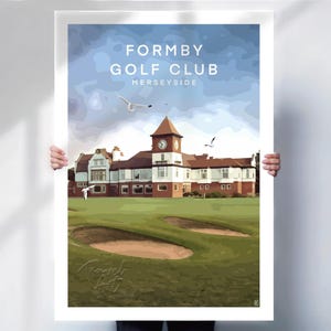 Formby Golf Club Travel Poster: Merseyside Art Print