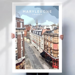 London Marylebone Travel Print - Wall Art Poster Home Decor - Special Gift