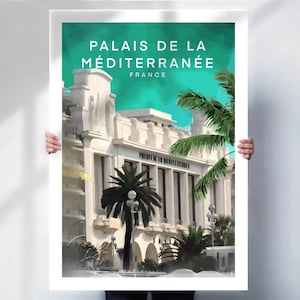 Palais De La Méditerranée Print , Art Deco hotel poster , France print  , Wall Hanging , Home Decor , Wall Décor, Special place gift