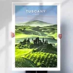 Tuscany art print , Italy travel poster , Wine region print , Italy travel print , retro travel poster , wine lover gift