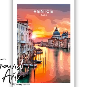 Venice and Italy Travel Poster - Unique Gift for a Special Place