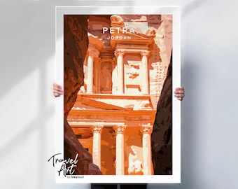 Petra Poster , Petra travel Poster , Petra travel print , Petra wall art , Petra print , jordan print, special place gift, wanderlust