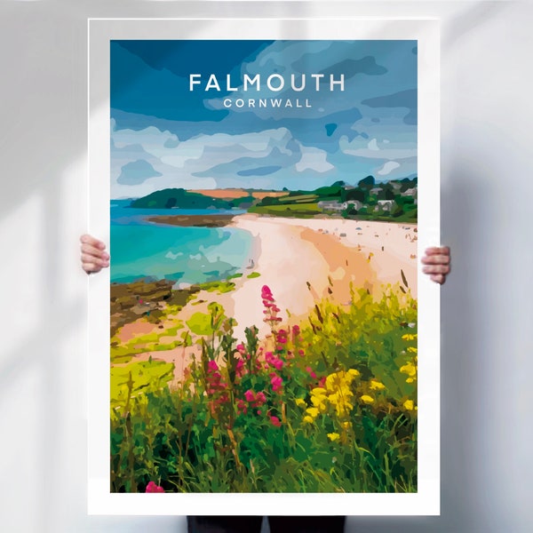 Falmouth Poster , Cornwall travel Poster , Falmouth wall art , Falmouth travel print , Falmouth print , Cornwall poster, special place gift