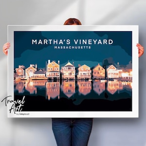 New England Travel Print - Marthas Vineyard Poster