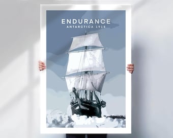 The Endurance Print or canvas , Ernest Shackleton Antarctica Wall Art poster , Maritime History