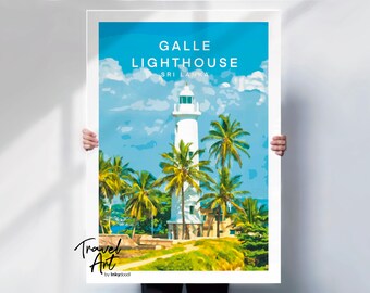 Sri Lanka Poster , Galle lighthouse print , Sri Lanka print , Sri Lanka travel Print , lighthouse print , special place gift