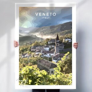 Veneto art print , Italy travel poster , Wine region print , Italy travel print , retro travel poster , wine lover gift
