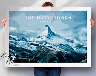 Swiss Alps Travel Print Matterhorn Mountain Landscape