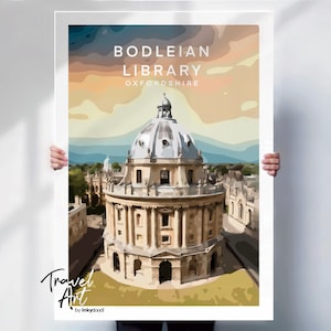 Oxfordshire Reisedruck, Bodleian Bibliothek Druck, Oxfordshire Wandkunst, Universitäts Reiseplakat, Reisedruck, besonderes Platz Geschenk